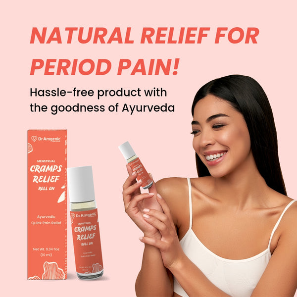 Dr. Amgenic Menstrual Cramps Relief Roll On | Quick Relief For Menstrual Cramps | Ayurvedic Ingredients Based Relief Roll On