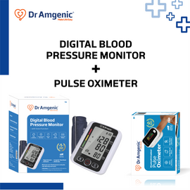 Dr Amgenic Automatic Upper Arm Blood Pressure Monitor and Pulse Oximeter Combo