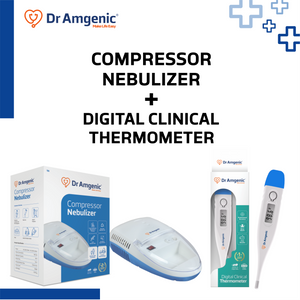 Dr Amgenic Advanced Compressor Nebulizer and Digital Thermometer Combo